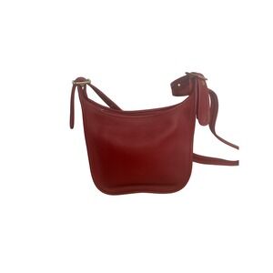 Coach Red Leather Shoulder Bag Purse Vintage Style Hobo Bag 9950